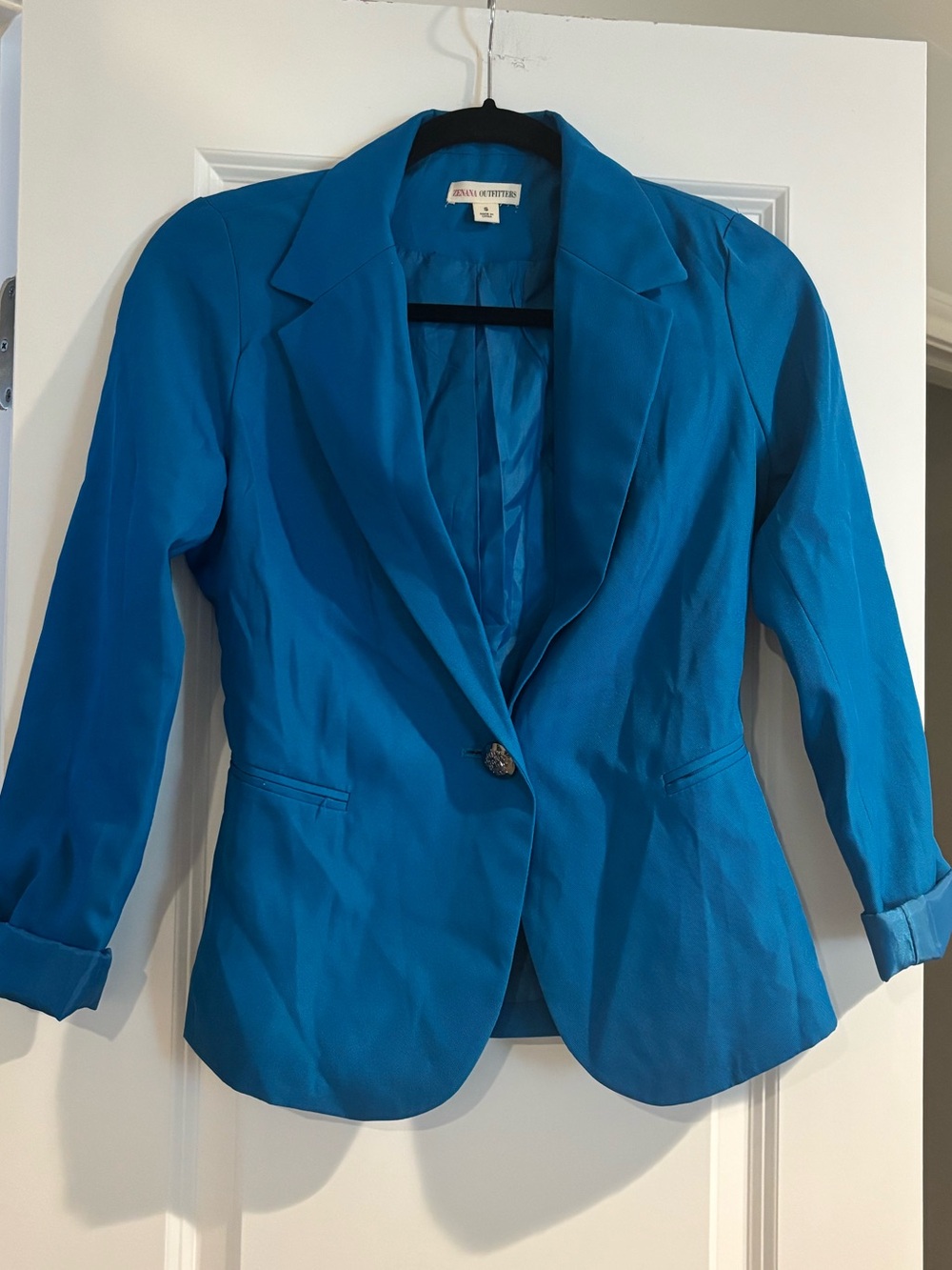 Zenana Outfitters Teal Blazer with Gold-Tone Button